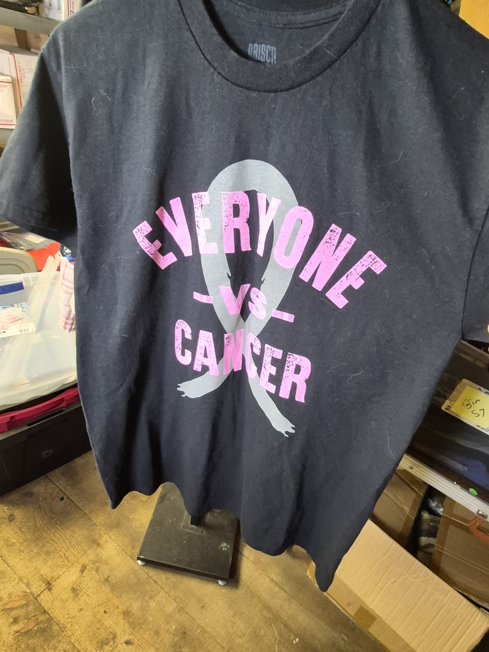 Everyone vs Cancer Graphic Tee - Black & Pink Bin 57